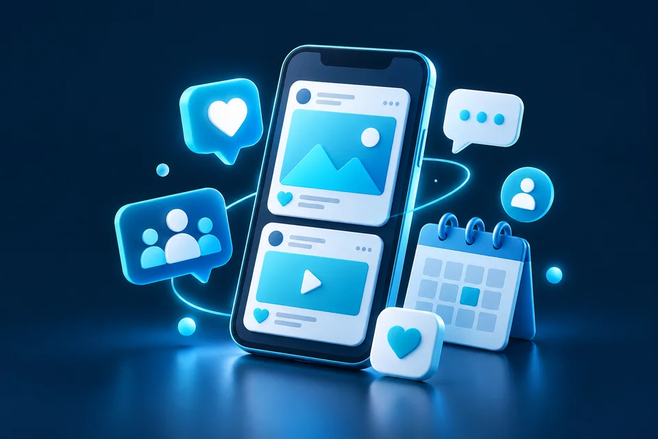 Celular, calendário e interações em redes sociais